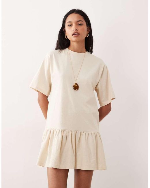 ASOS Natural Drop Waist Mini Dress