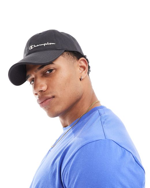 Cappellino con visiera con logo piccolo di Champion in Blue da Uomo