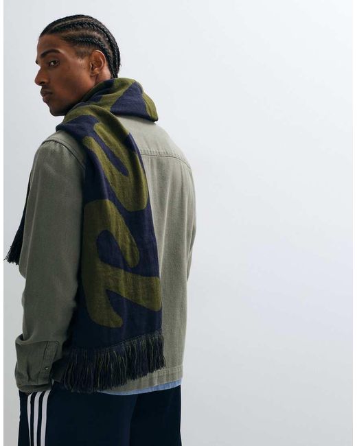 ASOS Black Paraiso Graphic Scarf for men