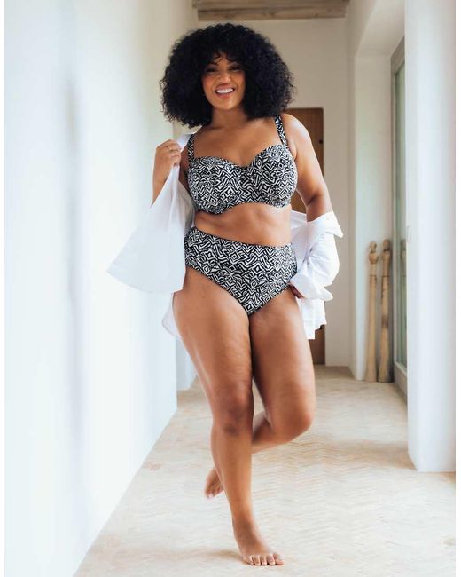 Curvy Kate Black Wild Horizon Bandeau Strapless Multiway Bikini Top