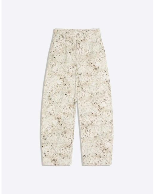 Bershka White Low-rise baggy Textured Print Jeans