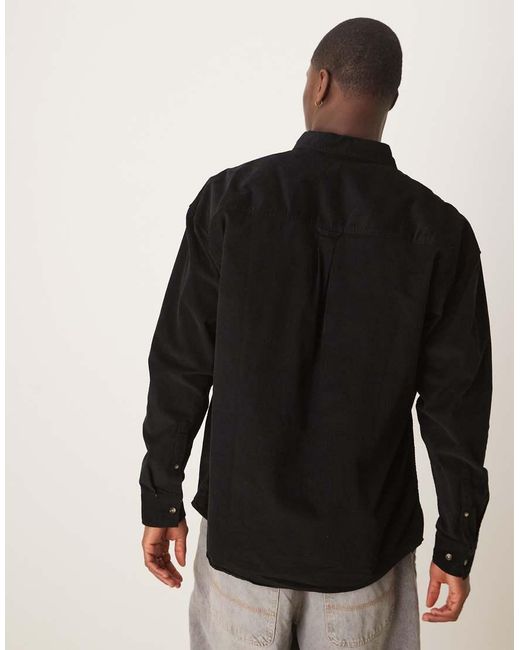 ASOS Black 90s Oversized Cord Shirt for men