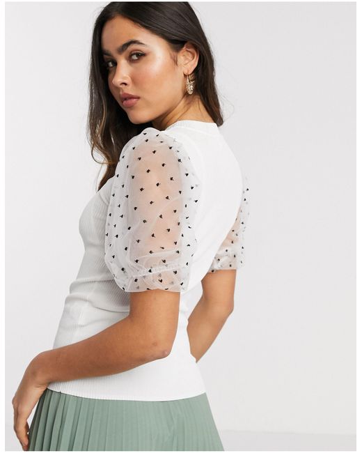 river island polka dot top