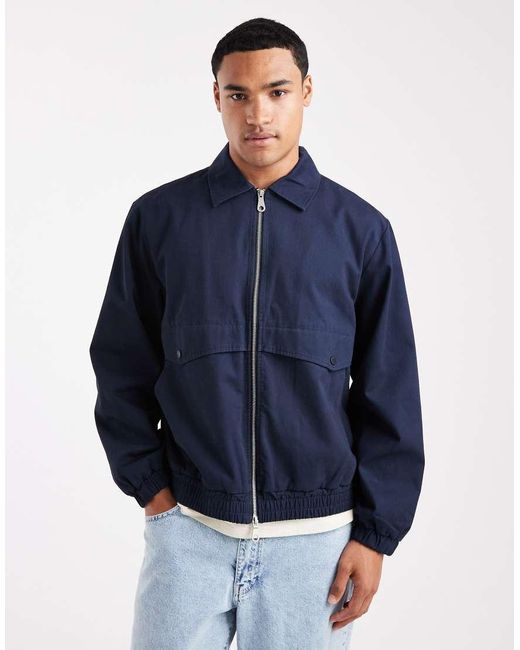 Farah Blue Tyler Cotton Zip Through Jacket for men