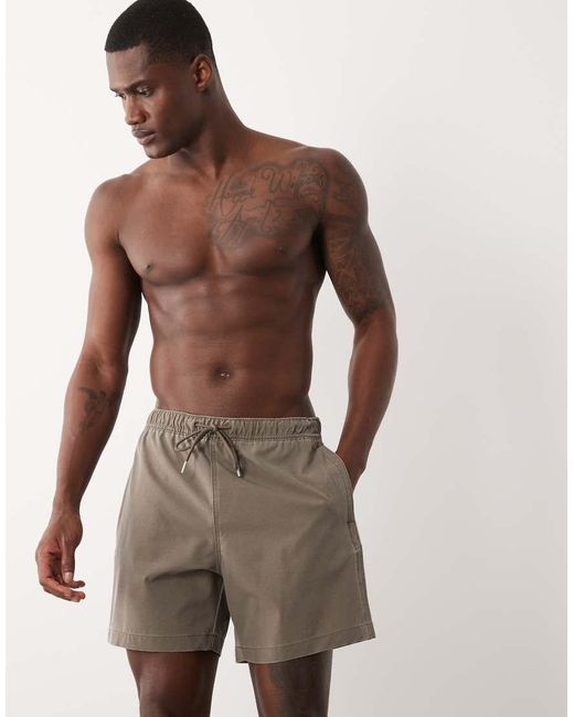 Abercrombie & Fitch Brown 6 Inch Swim Shorts for men