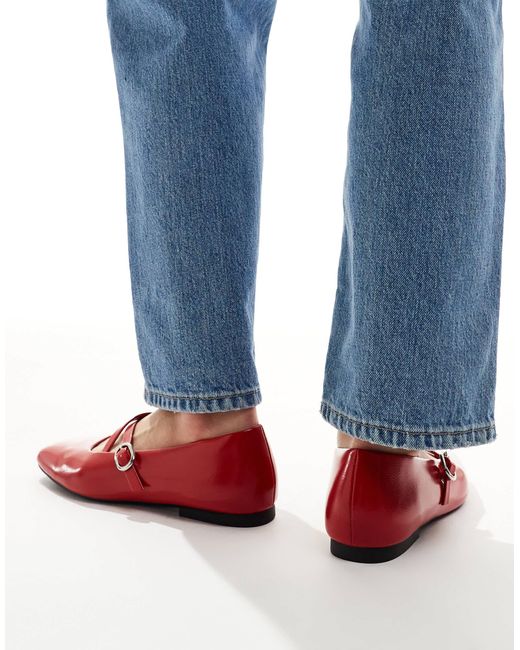 Stradivarius Blue Strap Detail Ballet Flat