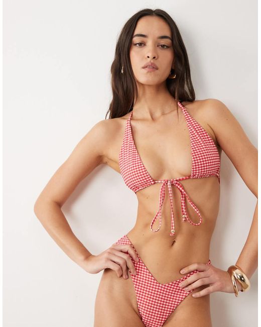 Kulani Kinis Red Strawberry Siesta Halter Bikini Top