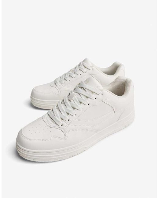 Bershka White Basic Street Trainers for men