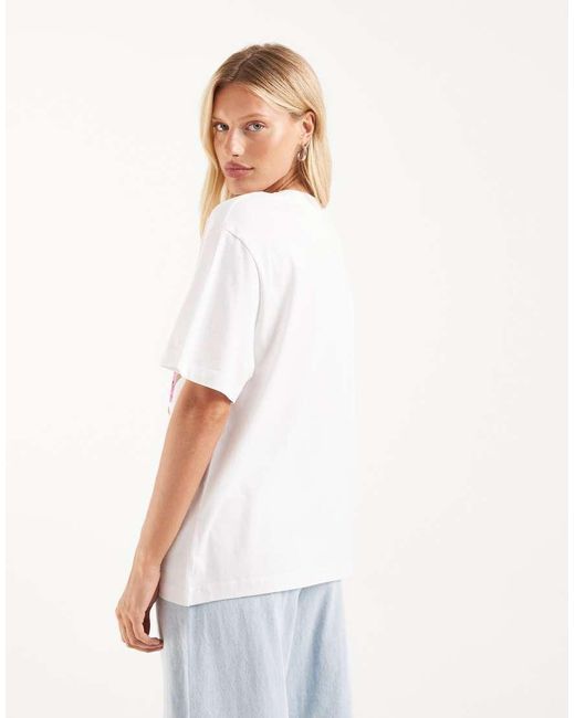 ASOS White Oversized T-shirt With Pink Flower Graphic
