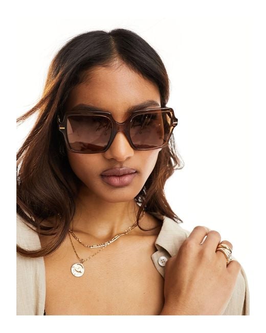 Versace Brown – eckige oversize-sonnenbrille