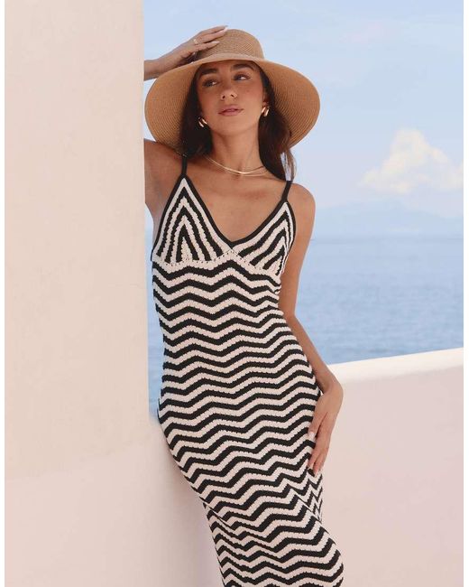 4th & Reckless Blue X Luana Barron Yvette Knit Stripe Maxi Beach Dress