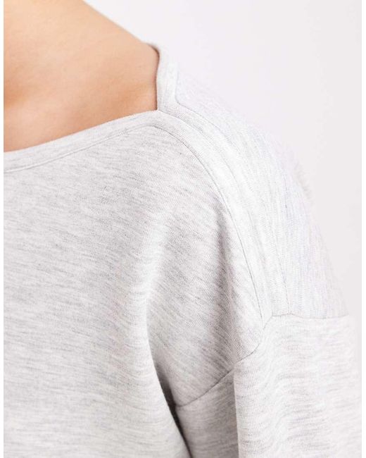 Vero Moda White Soft Jersey Boat Neck Sweatshirt Co-ord