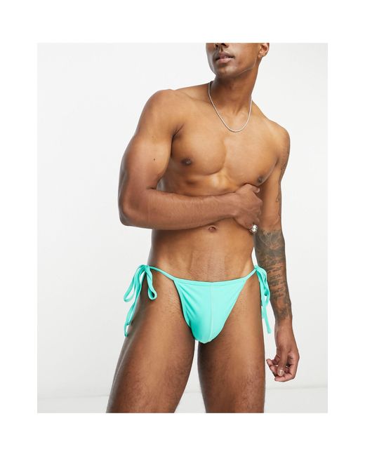 ASOS Swim Briefs With Tie Sides in Blue for Men