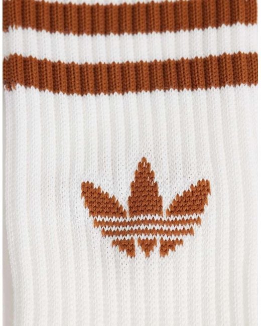Adidas Originals Blue 3 Pack Three Stripe Crew Socks