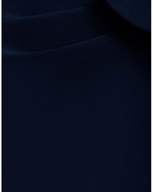 Goddiva Blue One Shoulder Cowl With Bow Detail Maxi Dress