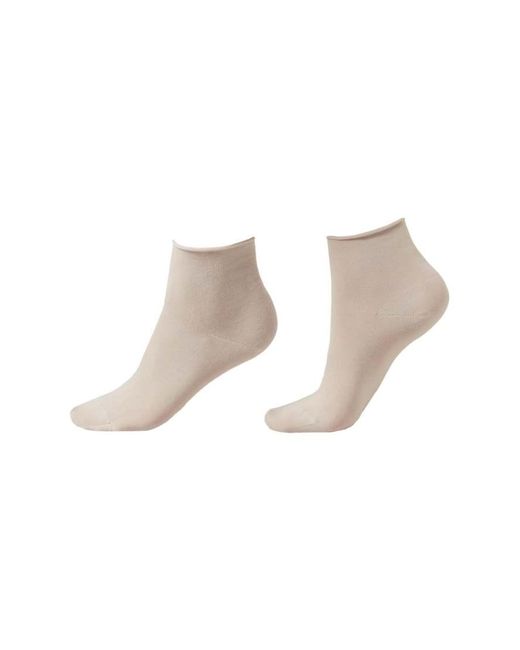 Calzedonia White Cotton Bandless Short Socks