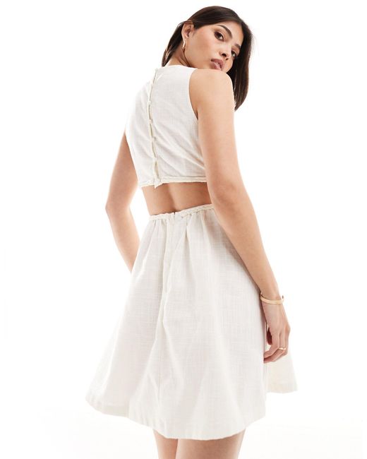 Pretty Lavish White Cut-out Cotton Mini Dress