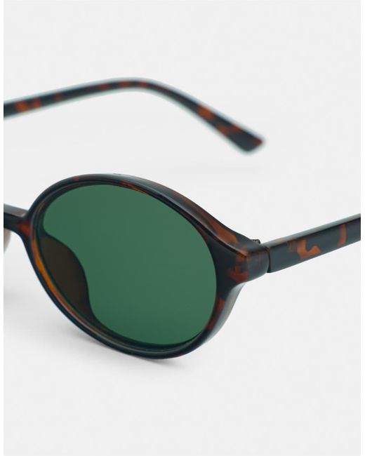 Pull&Bear Green Resin Oval Sunglasses