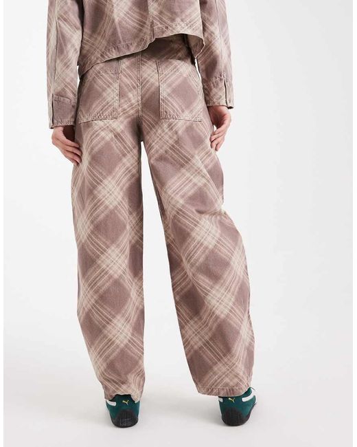 ASOS Pink Barrel Leg Trousers