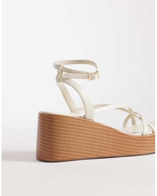 ASOS White Thelma Minimal Strappy Wedges