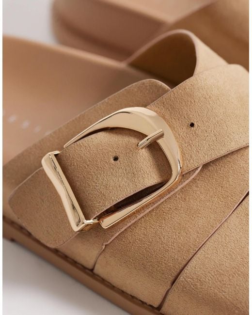 ASOS Natural Freeway Double Strap Slides