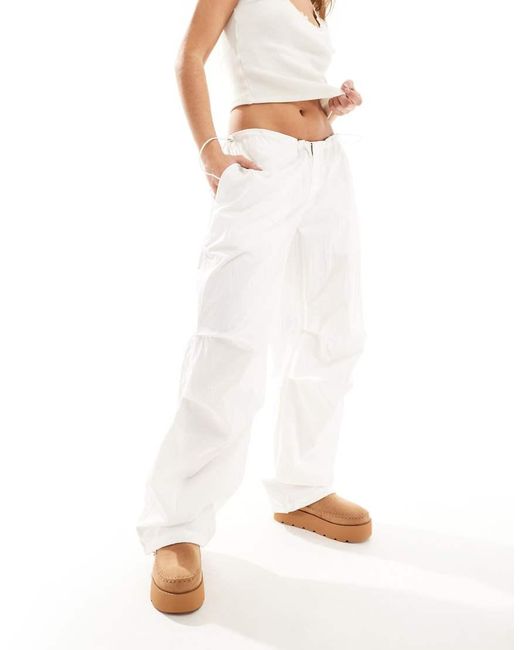 agon® White Parachute Pants