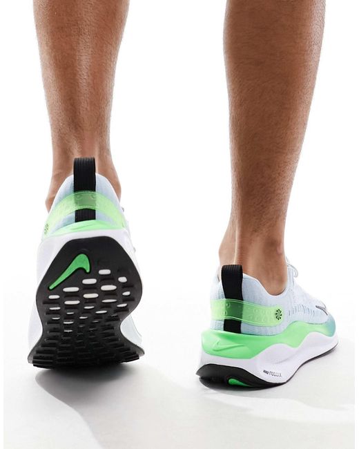 Nike Green React Infinity Run Flyknit 4 Sneakers for men