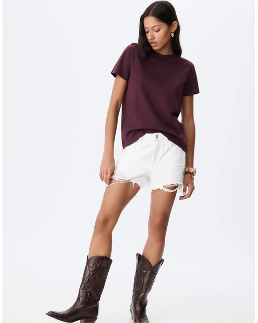 Stradivarius Red – weiches basic-t-shirt im regular fit