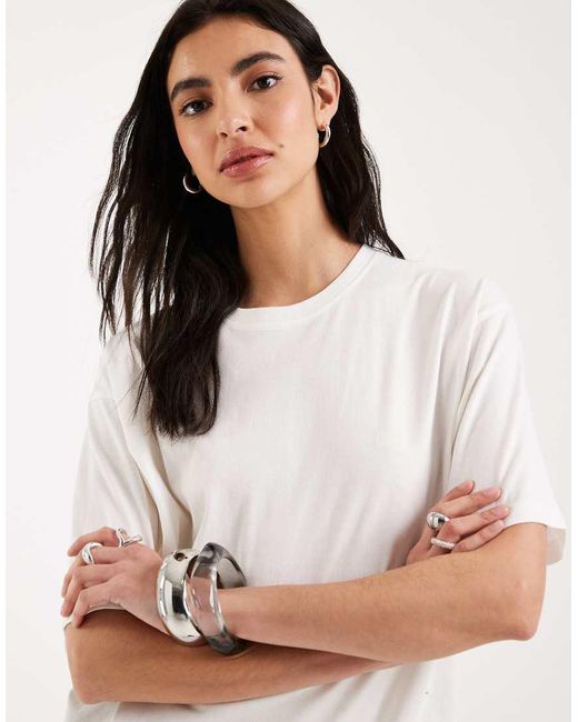 Brave Soul White Oversized Fit T-shirt