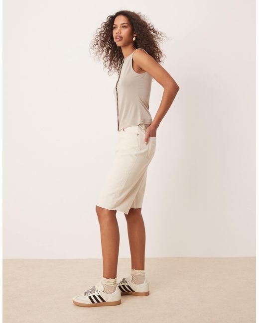 Calvin Klein Natural Longer Denim Shorts