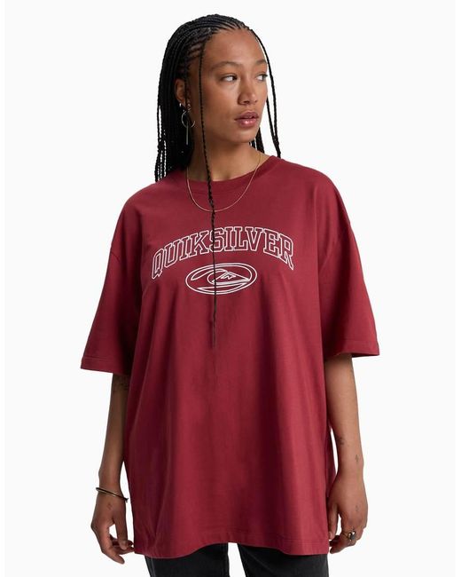 Quiksilver Red Boyfriend Short Sleeve T-Shirt