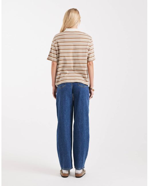 Billie - jean bouffant taille haute - moyen délavé Vero Moda en coloris Blue