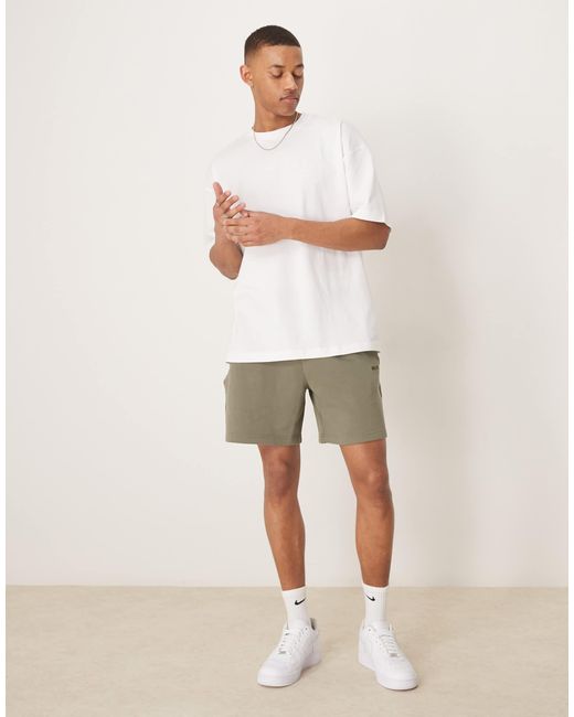 ASOS Natural Oversized T-shirt With Olive Graphic for men