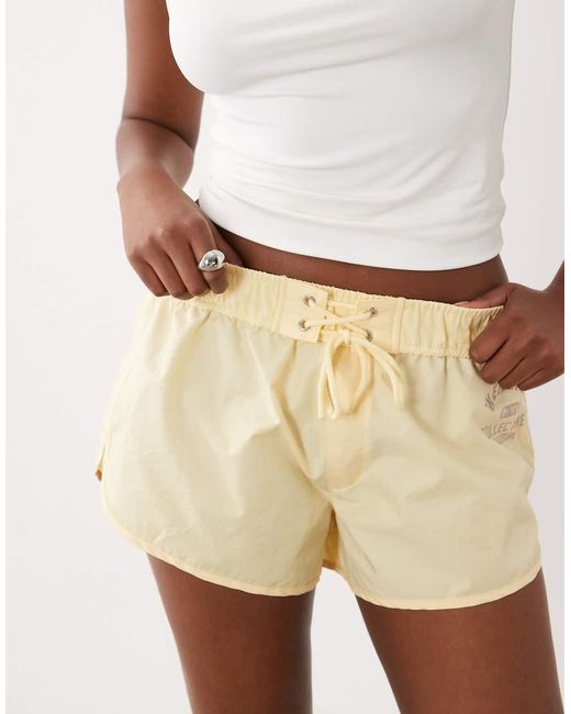 ASOS Natural Weekend Collective Co-ord Micro Nylon Short With Tie Waist Detail
