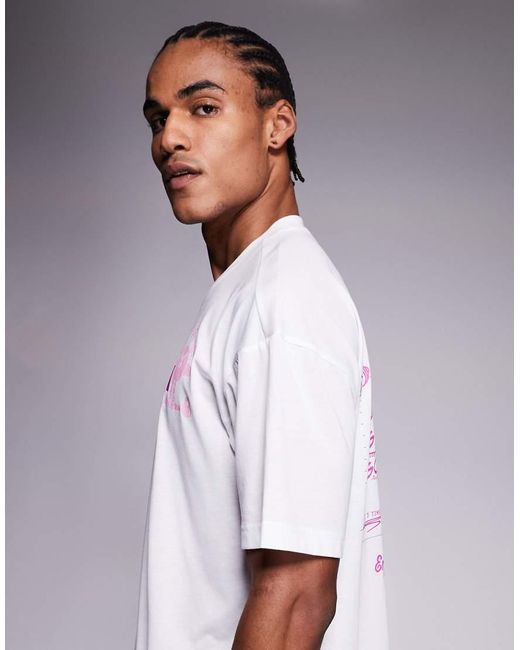 Adidas Originals White Adidas Training T-Shirt With Noodle Legs Back Print for men