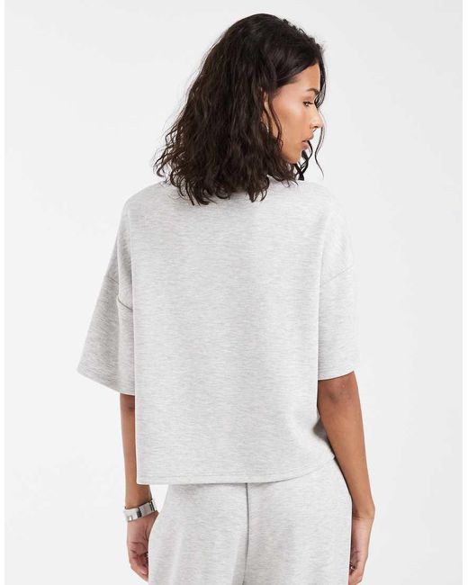 Pieces White Short Sleeve Slouchy Sweat Top Co-Ord
