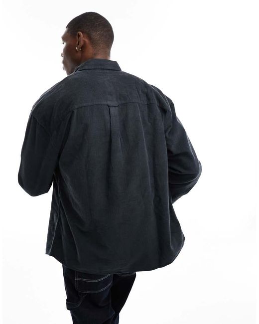 ASOS Blue 90s Oversized Cord Shirt for men