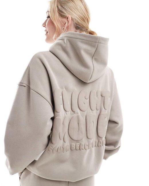 South Beach Gray Flight Mode Back Graphic Hoodie