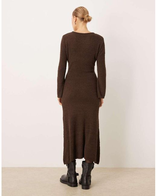 Vila Brown Super Soft Fluffy Maxi Jumper Dress