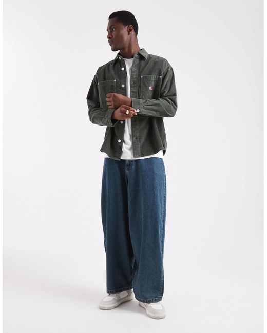 Chemise décontractée en velours côtelé - kaki Tommy Hilfiger pour homme en coloris Gray