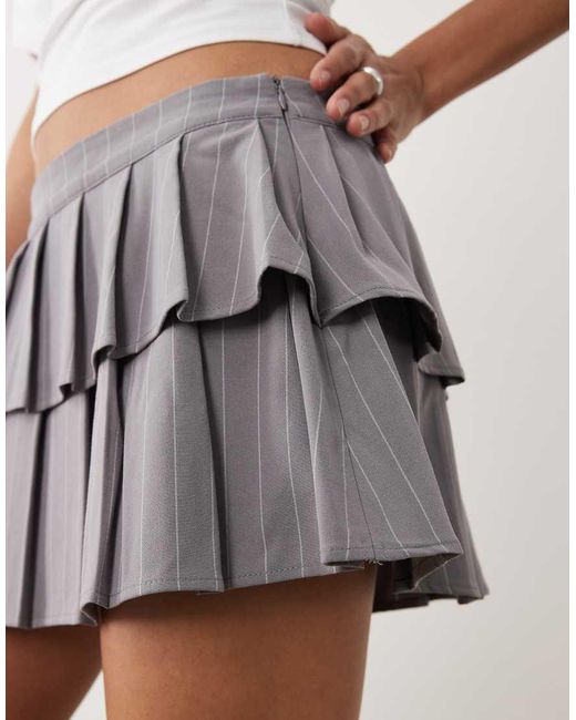 Cotton On Gray Double Pleated Mini Skirt
