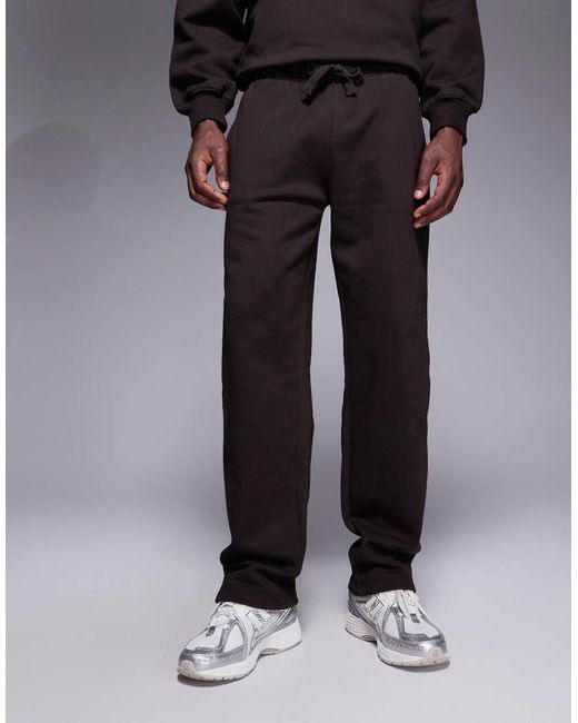 ASOS Blue Premium Heavyweight Straight Leg Joggers for men