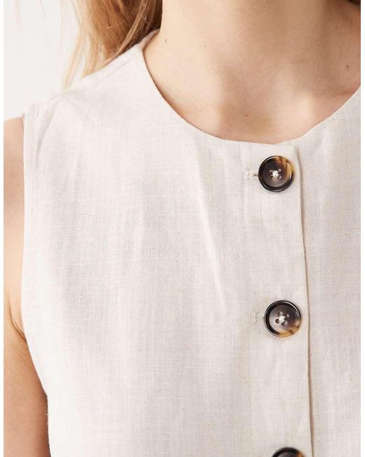 ASOS Natural Longline Vest With Button Front