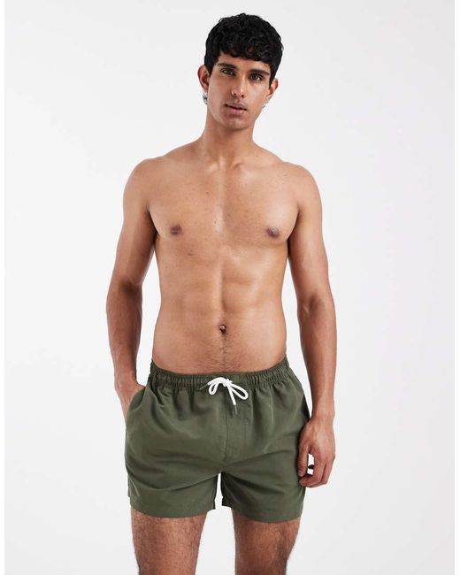 New Look Green Mid-Length Swim Shorts for men