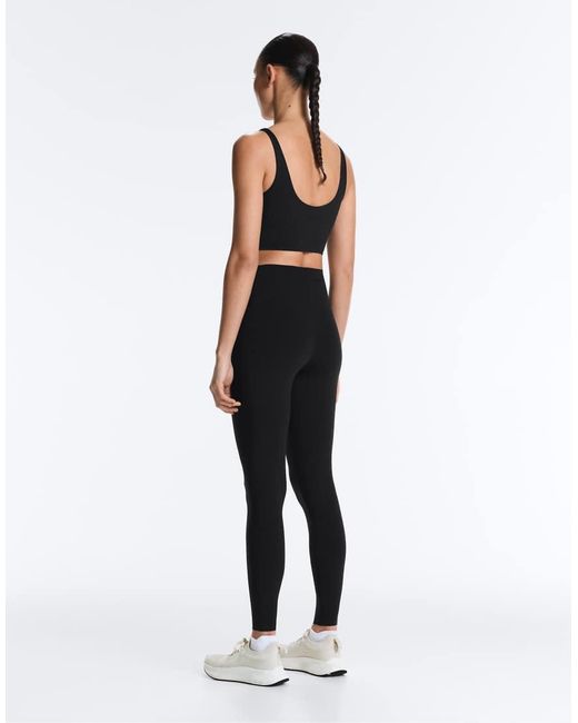 Oysho Black V-Cut Light-Touch 65Cm Ankle-Length Leggings