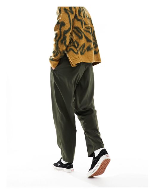 Pantalones s holgados plisados fubar Obey de hombre de color Green