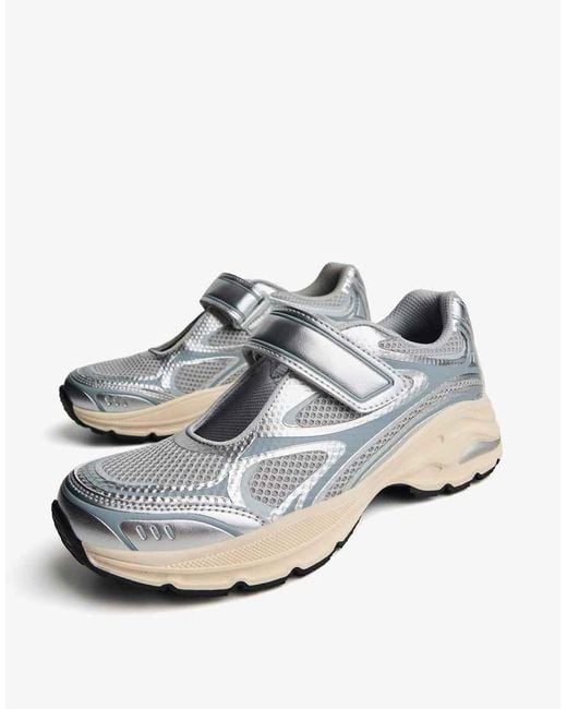 Bershka White Mary Jane Trainers