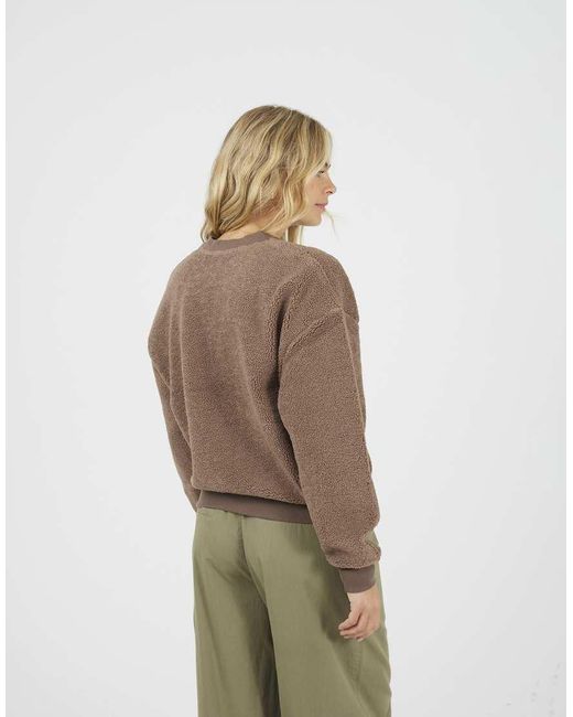 Brave Soul Natural Borg Sweatshirt