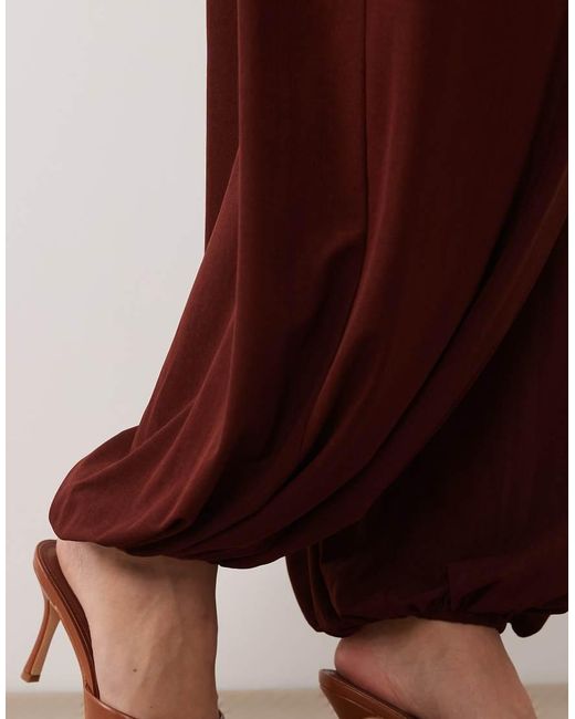 Mango Red Bubble Hem Trouser