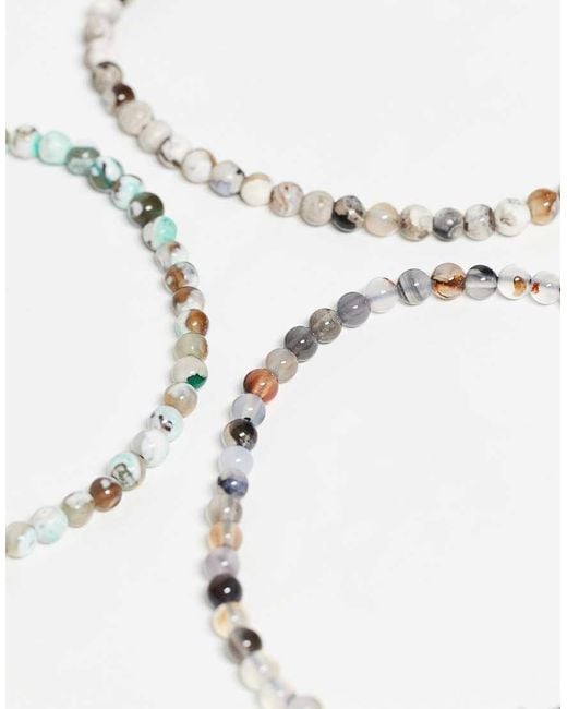 Pack De 3 Pulseras De Varios Colores Para Festivales De Cuentas Con Cierre Ajustable De ASOS de hombre de color White